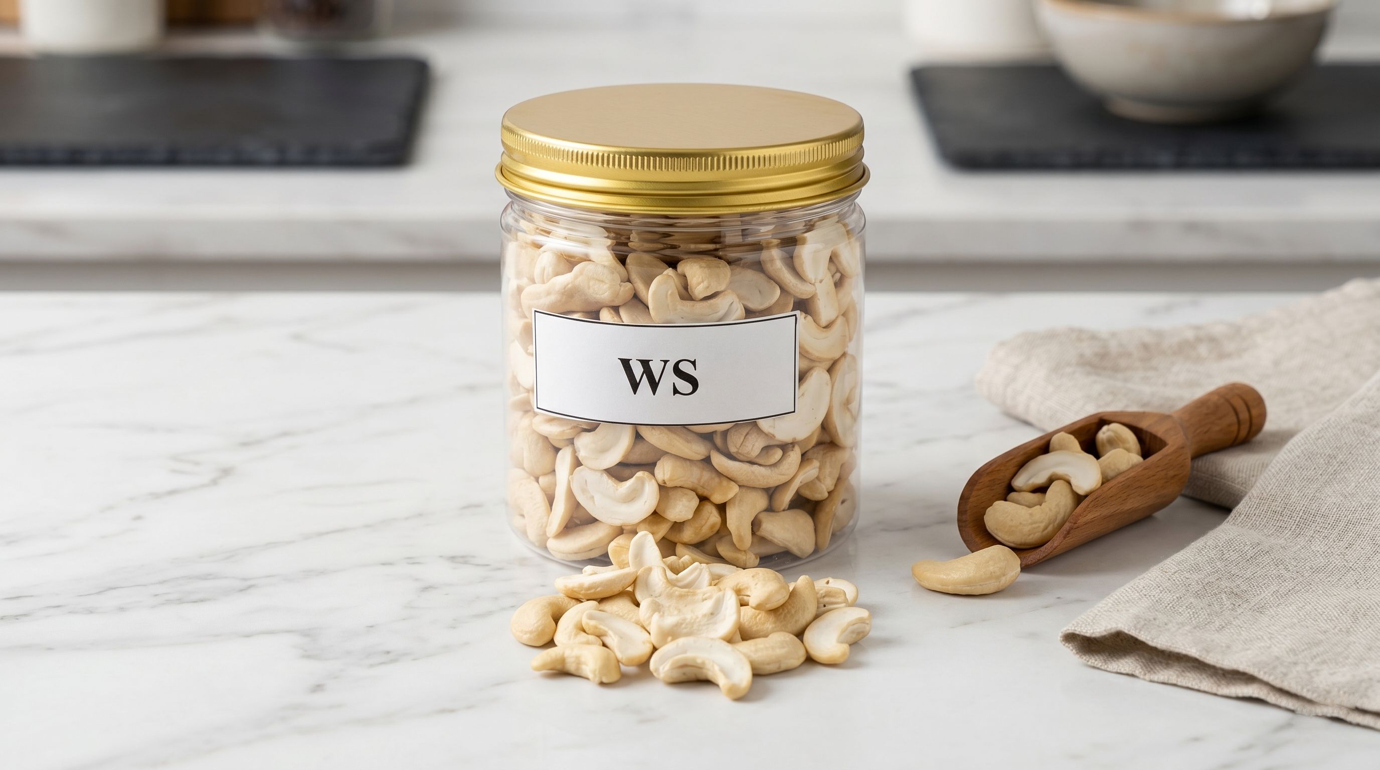 WS white split cashews