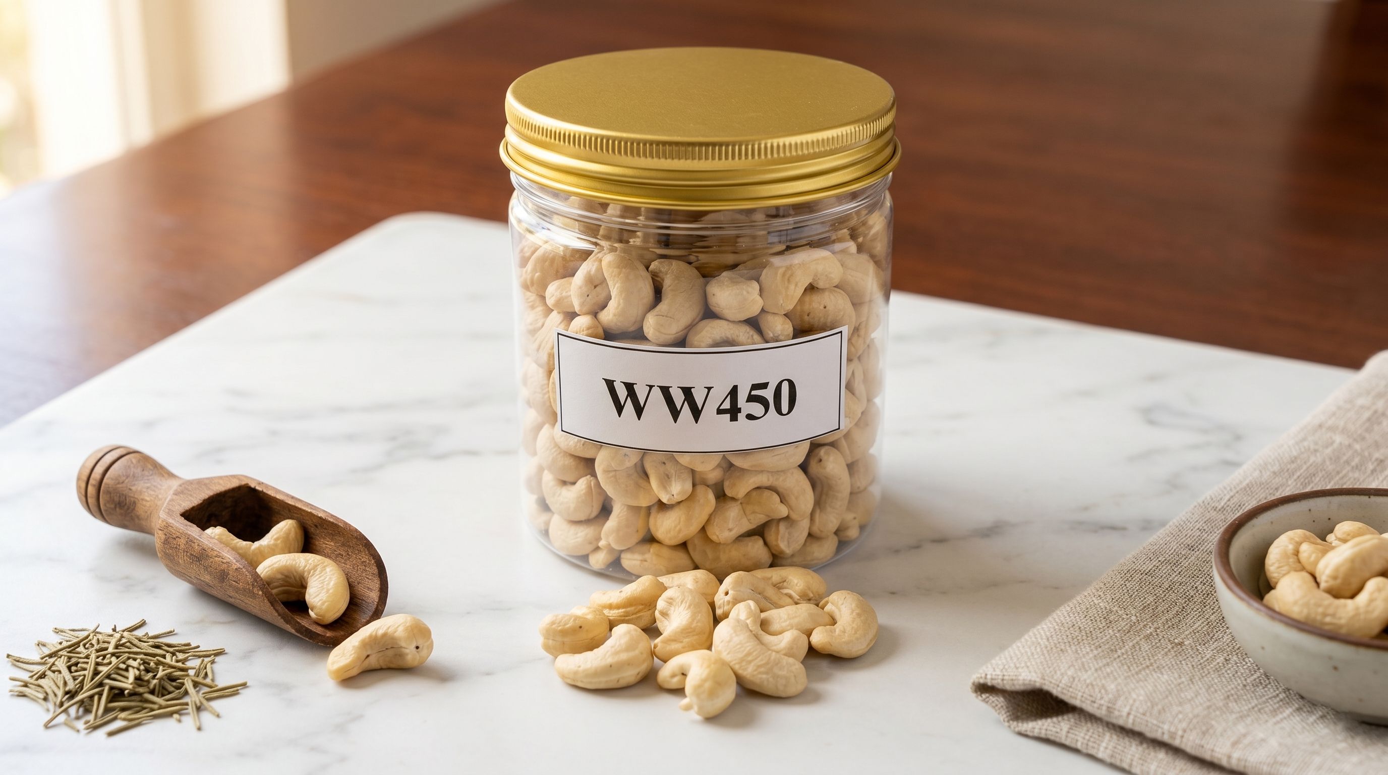 WW450 white whole cashew nuts
